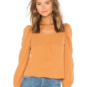 Line & Dot Thea Square Neck Blouse in Caramel